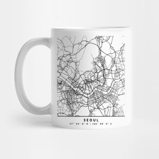 SEOUL SOUTH KOREA BLACK CITY STREET MAP ART Mug